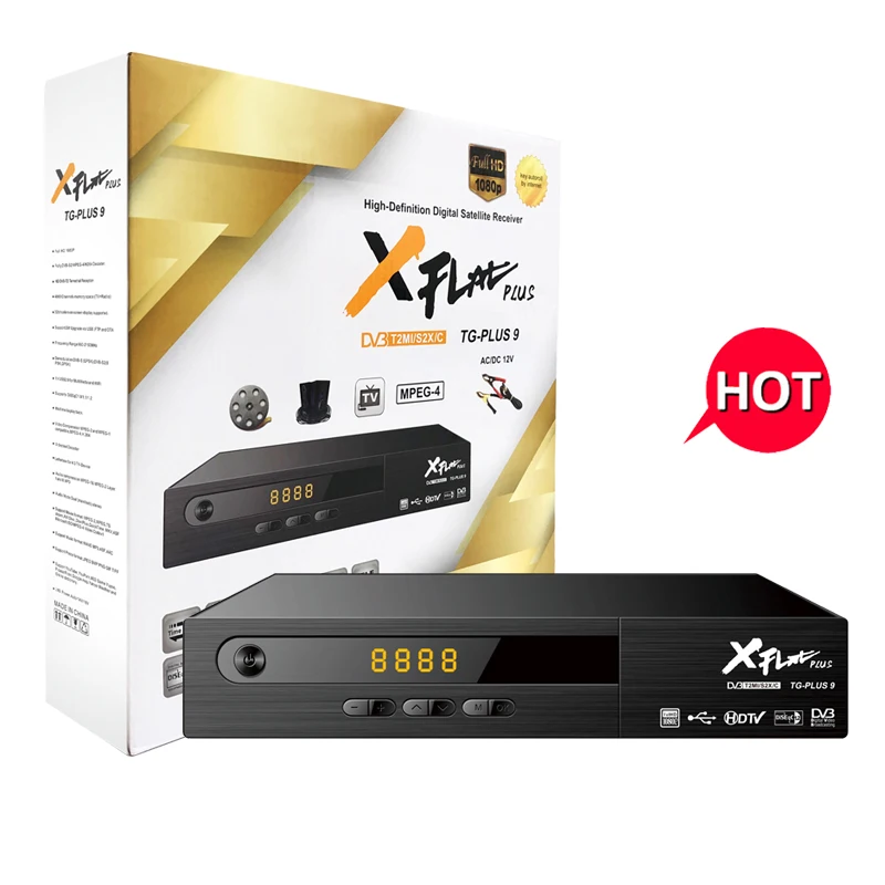 

XFLAT PLUS TG-PLUS9 hot selling for Africa maket H.264 combo DVB-S2+DVB-T2/C Linux Enigma 2 satellite receiver