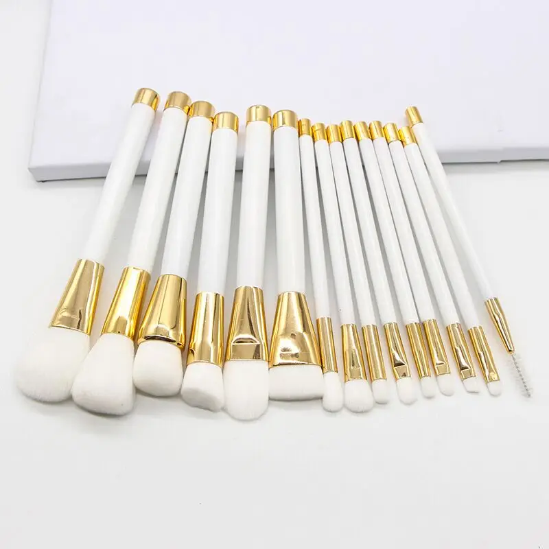 

Professional Loose Powder Blush 15pcs Make Up Brush Wood Handle Custom Makeup Brushes Eye High Quality Makeup Brush Set, Customized color