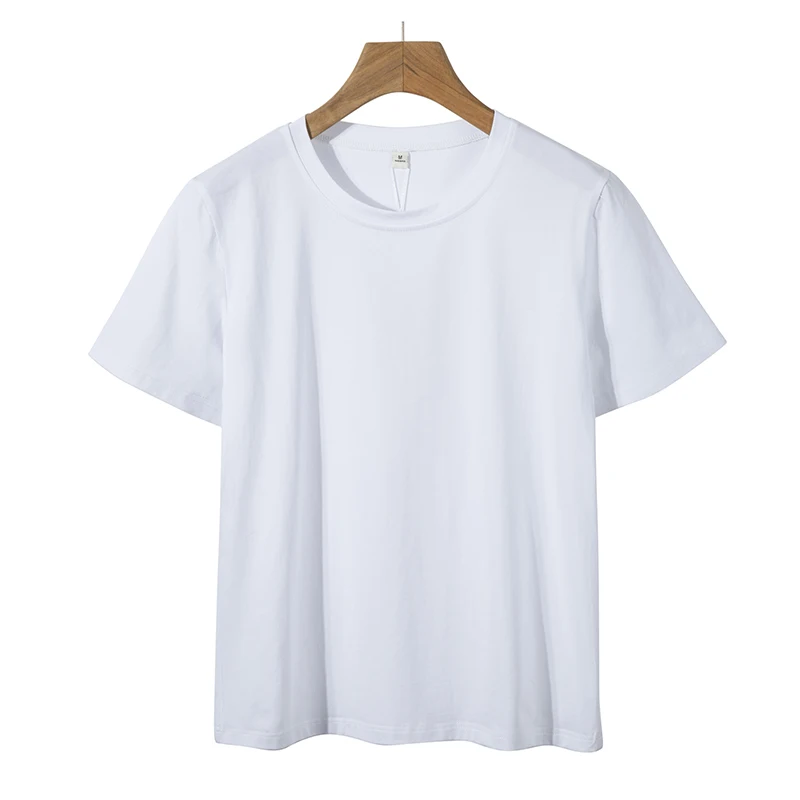 

Rummandy Woman Organic Cotton Tshirt Anti-shrink Scroop Women T-shirt Wholesale High Quality New Design Custom Tags Plain Jersey, Customized color