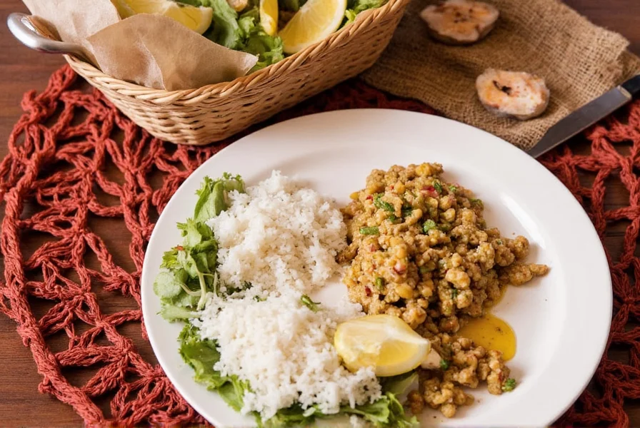 An African-inspired kitchen with spices and ingredients
