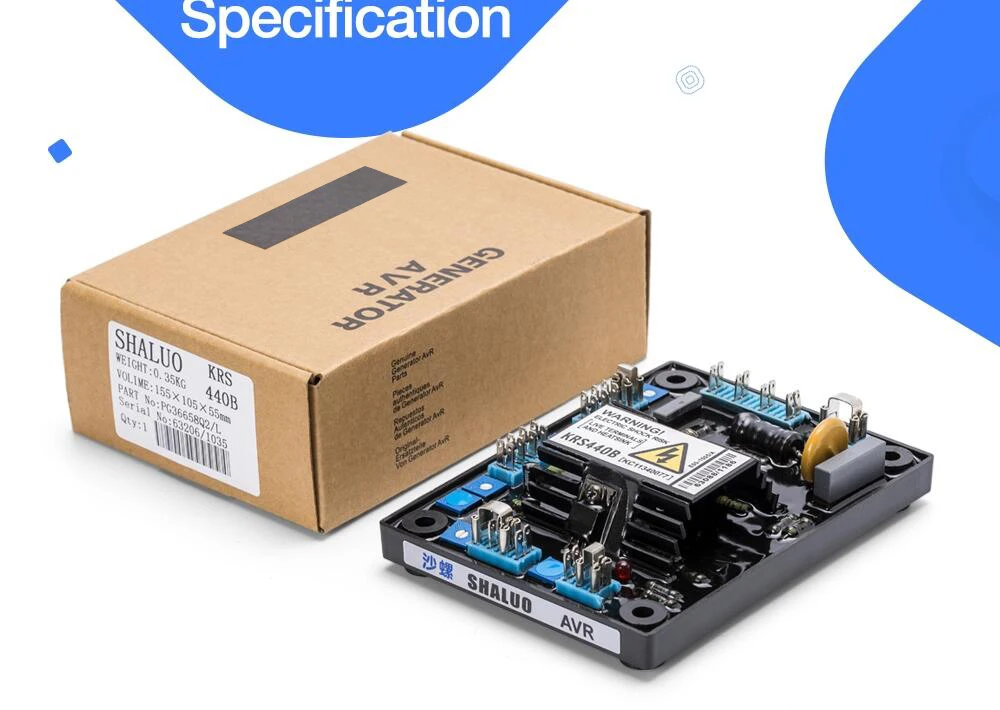 Alternador KRS440B Avr, conjunto de generador diésel trifásico, placa electrónica, diagrama de circuito estabilizador de voltaje automático