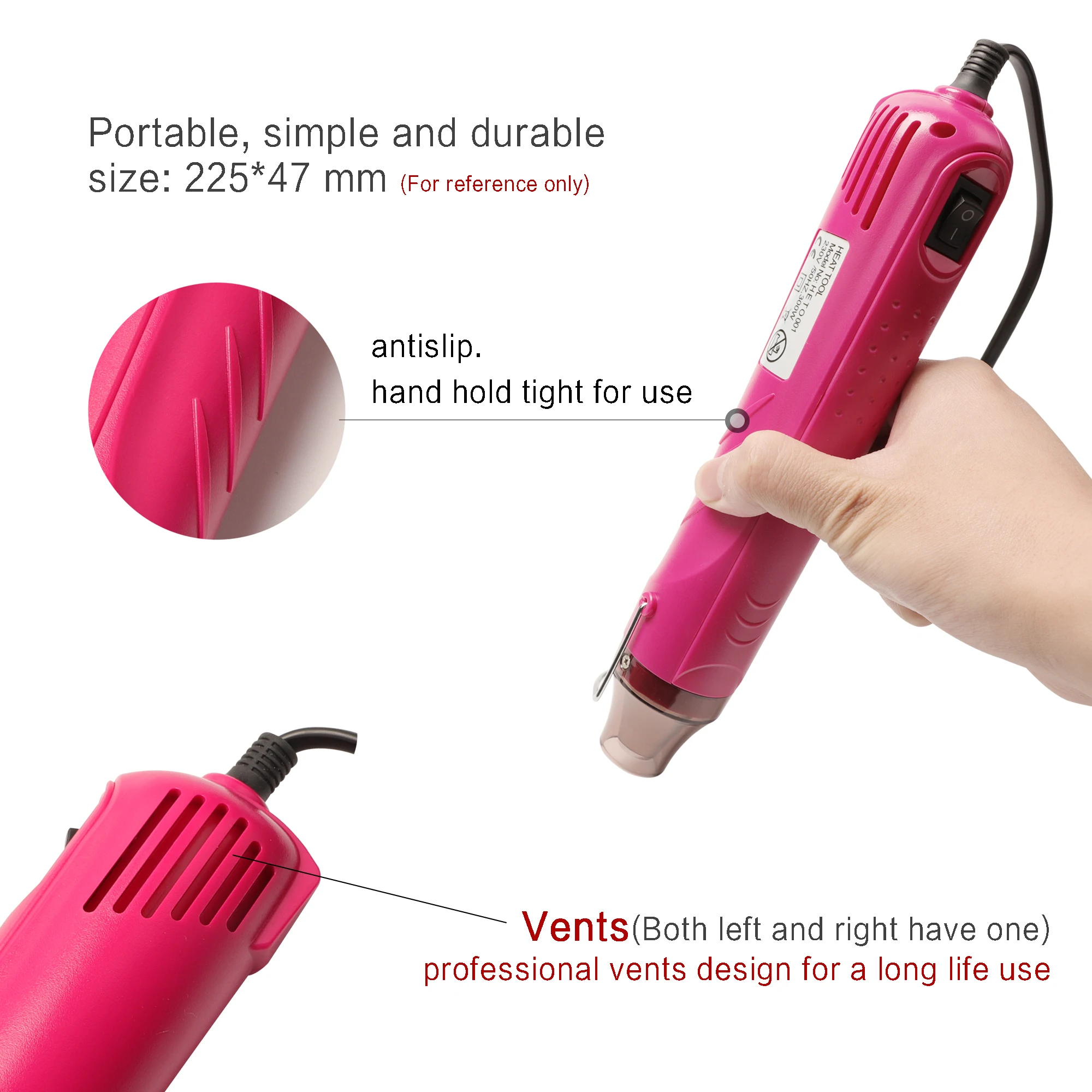Mini Heat Gun 110V 300W - Dual Temperature Hot Air Gun For Crafts, Shrink Wrapping, Embossing & DIY - View #10