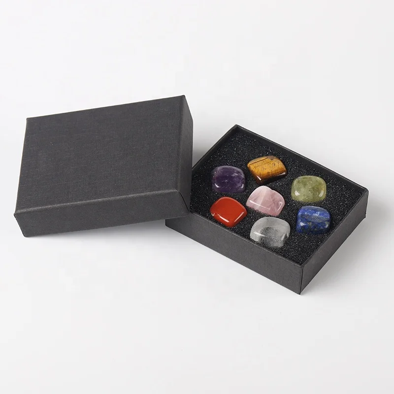 
Natural Amethyst Quartz Chakras Crystals Healing Stones Set 
