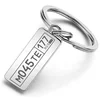 Personality micro pave key rings Silver successful businessman Rectangle Key Chains Content Customization 8 nails for Women