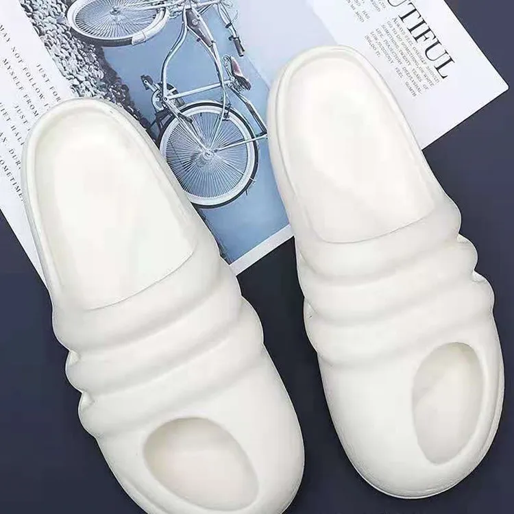 

New design high quality women beach sandals slides Men's soft EVA slide slippers, Black,white