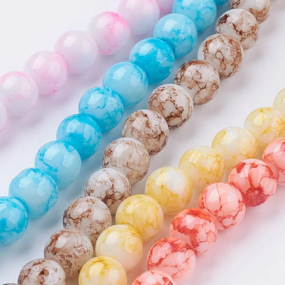

PandaHall 8mm Round Dyed Spray Painted Glass Ball Bead