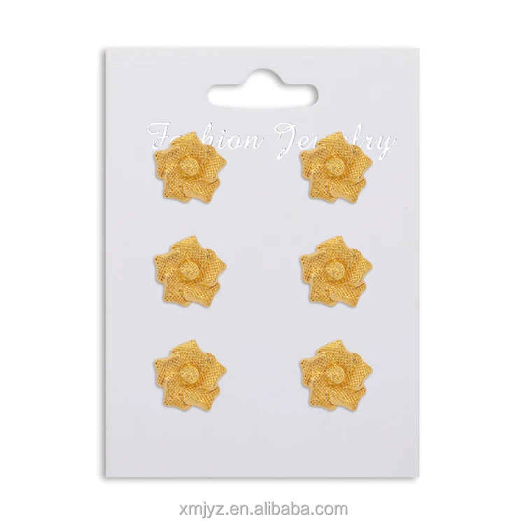 

New Products In 2021 Brass 18K Gold-Plated Flower Earrings Small Fragrance Retro Sweet Earrings Women