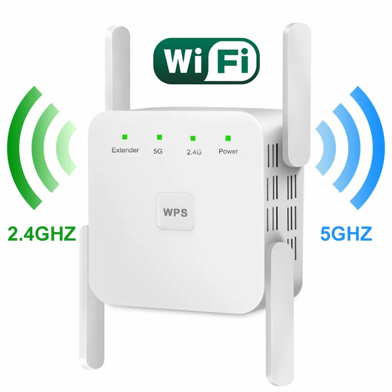 1200Mbps 5G Wifi Repeater Wifi Amplifier Signal Wireless Router Wi-fi Long Range Extender 2.4g 5ghz 300Mbps Repeater, Blue / white