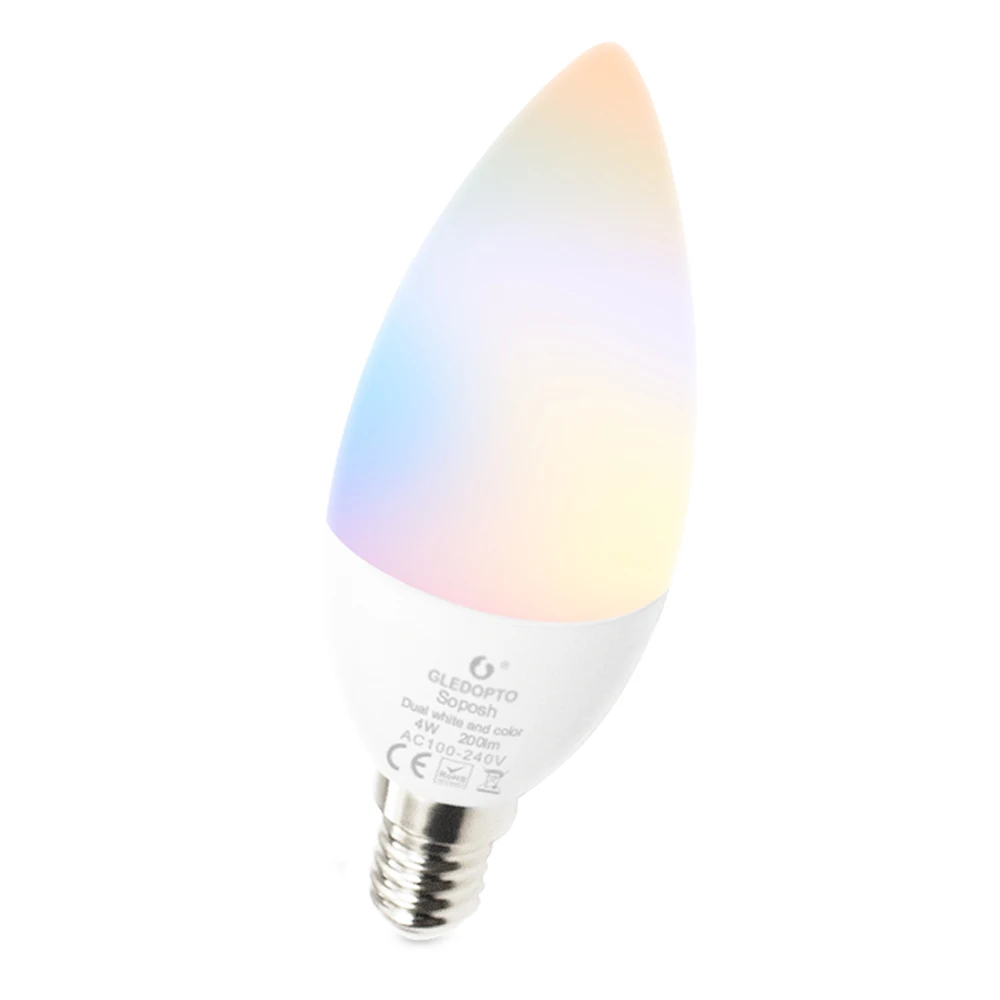 Gledopto Smart Wifi E12 E14 6w Rgbw Colour Changing Voice Control 110v 220v 230v Zigbee Led Candle Bulbs