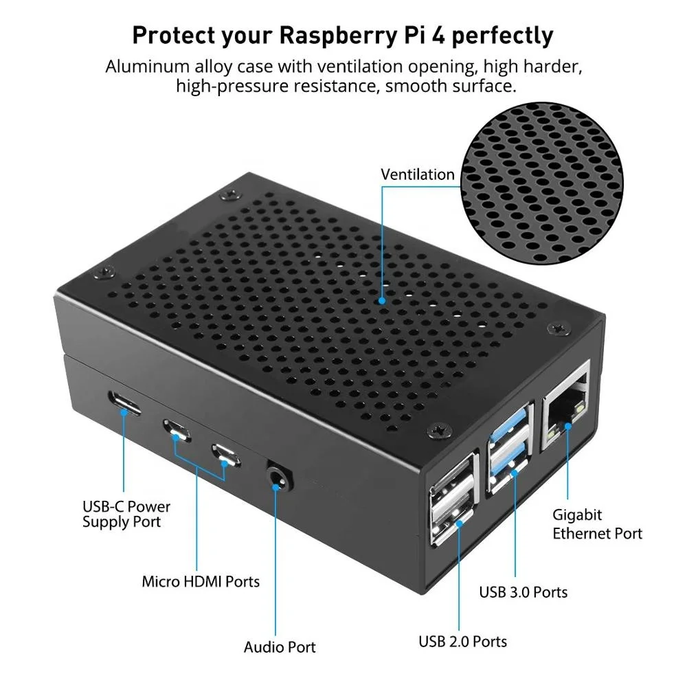 
Raspberry Pi 4 Starter Kit (4G RAM) with Aluminum Alloy Case and SD Card raspberry pi 4 1GB/2GB/4GB 