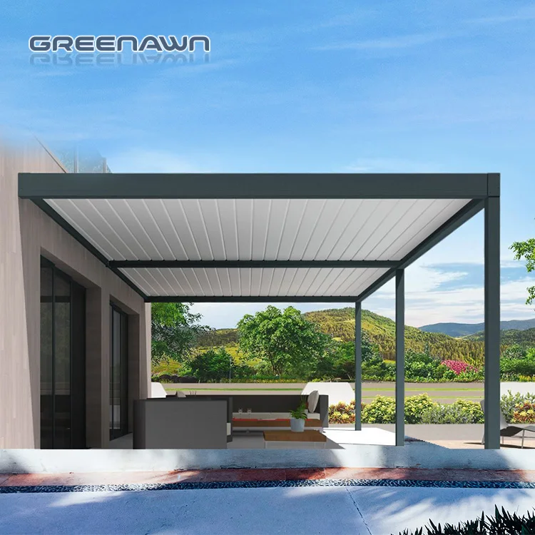 

Terrace Louvered Roof Garden Furniture Arches Gazebo Outdoor Awnings Motorized Louver Cover Aluminium Bioclimatique Pergola