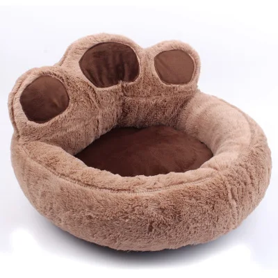 

Autumn and winter bear paw mat long plush warm pet dog cat bed, Picture