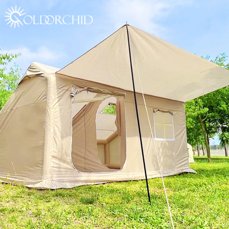 

Luxury waterproof large family tent outdoor inflatable air house hiking tent for camping