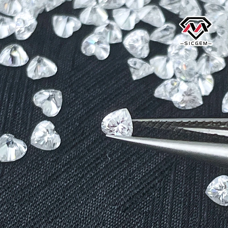D Color VVS Clarity Heart Shaped Cut Loose Moissanite for Earrings and Necklaces Jewelry Accessories