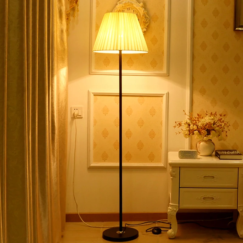 Home Hotel Designer Tripod Modern Decorative Solid Brass with Beige Fabric Shade Floor Lamp LED