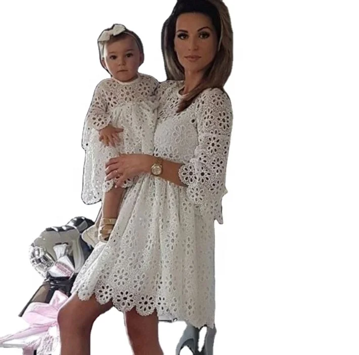 

mother and daughter matching outfits ruffle white lace dresses mommy and me outfits 2021 mommy & me mommie and me outfits, As pictures
