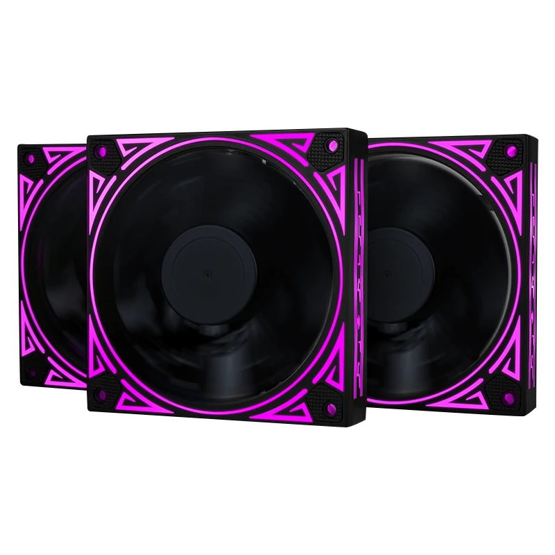 

High Speed Silent Fan RGB 12V Computer Ventiladores Para PC Fan 120mm 3pin and Molex 4pin Cooler CPU Fans, Pink