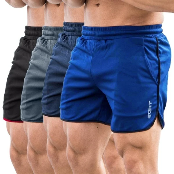 

Wholesale 2021 Men Running Shorts Bodybuilding Muscle Training Sportswear Exercise Gym Fitness Shorts, Blue,gray,navy,black