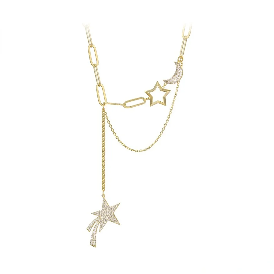 

YMnecklace-01354 Xuping Jewelry Elegant simple fashion light luxury star moon new design 14K gold necklace