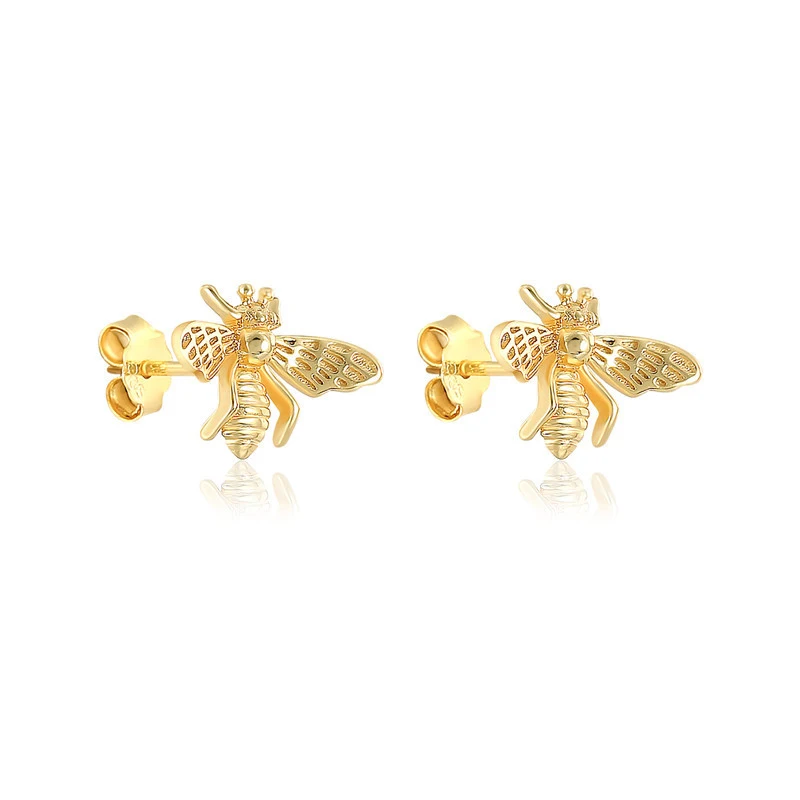 

New Fashion trendy style 925 sterling silver channel rhinestone stud bee earrings