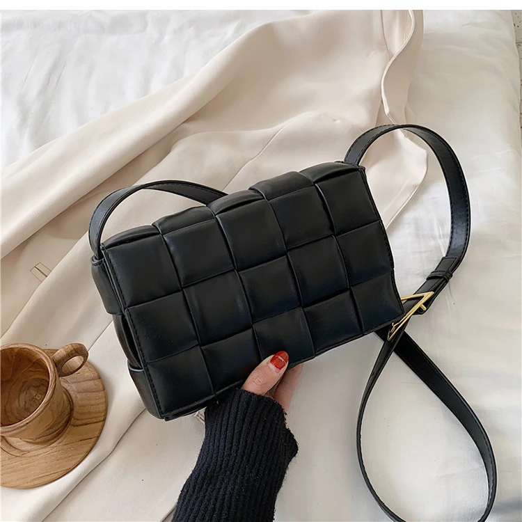 product-GF bags-Weave Flap Bags Square Cross body bag 2020 New High quality PU Leather Womens Design-1