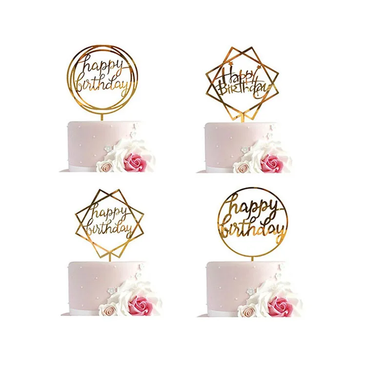 

Nicroo Gold Glitter Custom Personalized Wedding Happy Birthday Party Supplies Acrylic Cake Topper Cake Decoration