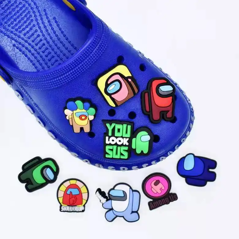 

Custom Soft Rubber PVC Shoe Charms Children's among us game Baby Accessories Jibz for Croc Shoes, Customized