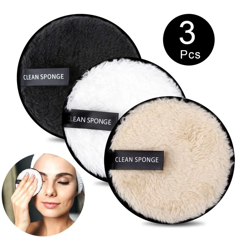 

HMU Washable Reusable Makeup Remover Eco-Friendly Face Extra-Large Microfiber Double-Sided Round Makeup Remover Cloth Pads