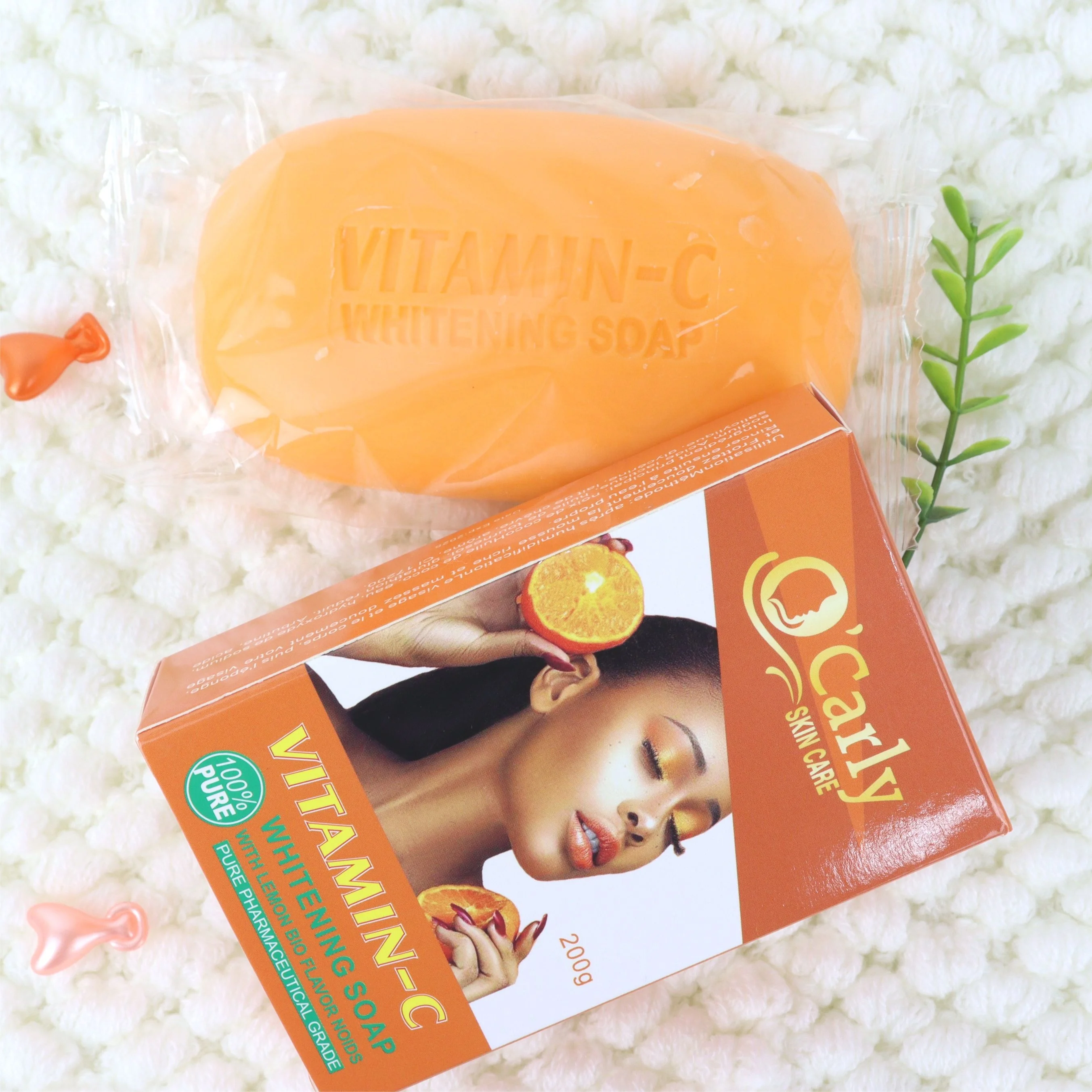 

Vitamin C O'Carly skin care whitening soap 200g with lemon bio flavor noids 100%pure pharmacetical grade face body moistening
