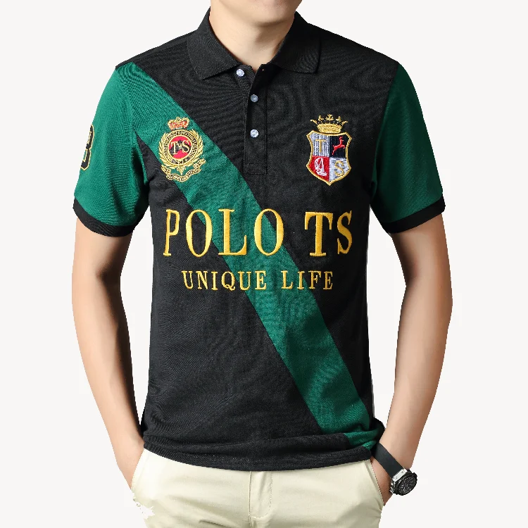 

Wholesale OEM Camisa plus size cotton short sleeve custom logo t-shirt golf leisure embroidered contrast sport men's polo shirts