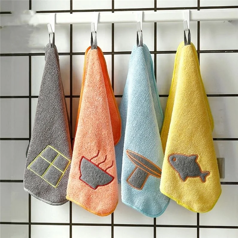 

Wholesale Fiber Towel Kitchen Car Cleaning Cloth Thick Wash Hanging, Yellow/orange/blue/gray