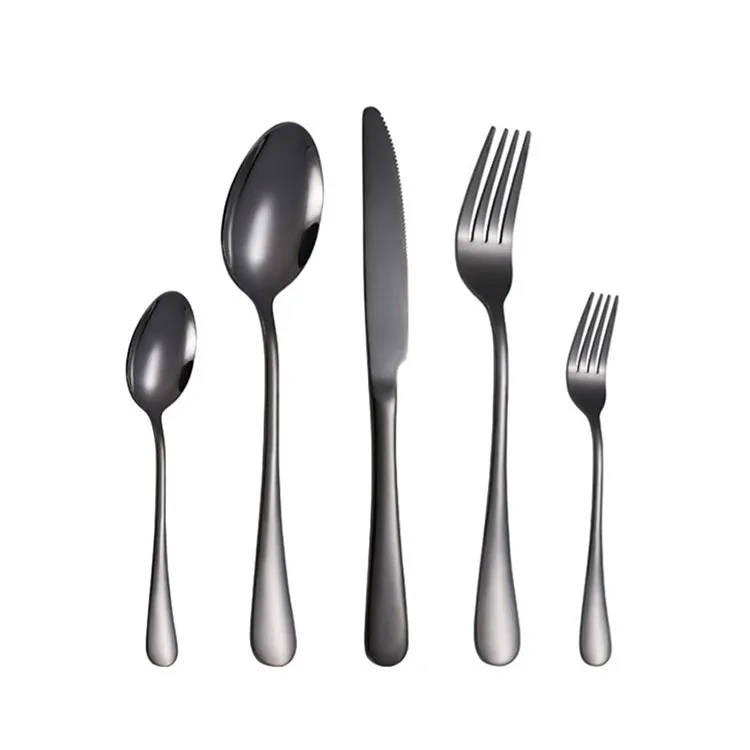 Innovation Trend 2021 Stainless Steel Black Gold Flatware Stainless Spoons Knife and Forks Cutlery Set