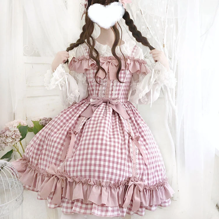 

Autumn And Winter Sweet Girls Party Lolita Dress Fashion Cartoon Printed Princess Lace Lolita Dresses Anime Cosplay