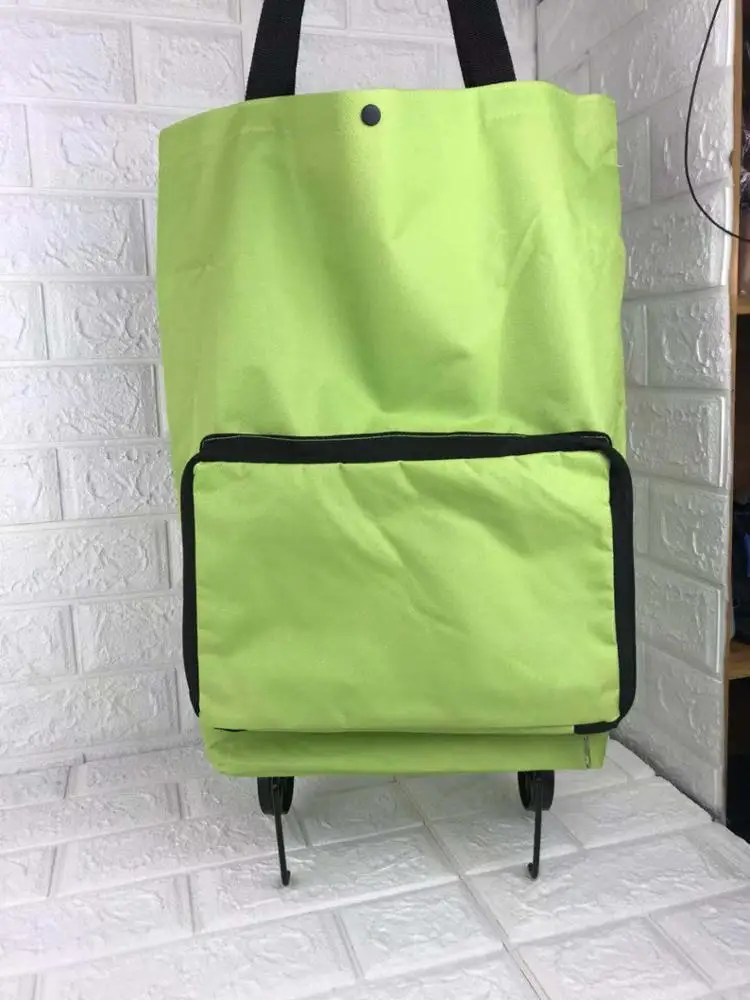 
Factory Price Portable Handbag Foldable Supermarket Tugboat Bag Pull Rod Trolley Cart Shopping Bag With Wheels 