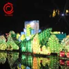 chinese lighting lantern festival green silk cloth river floating lanterns