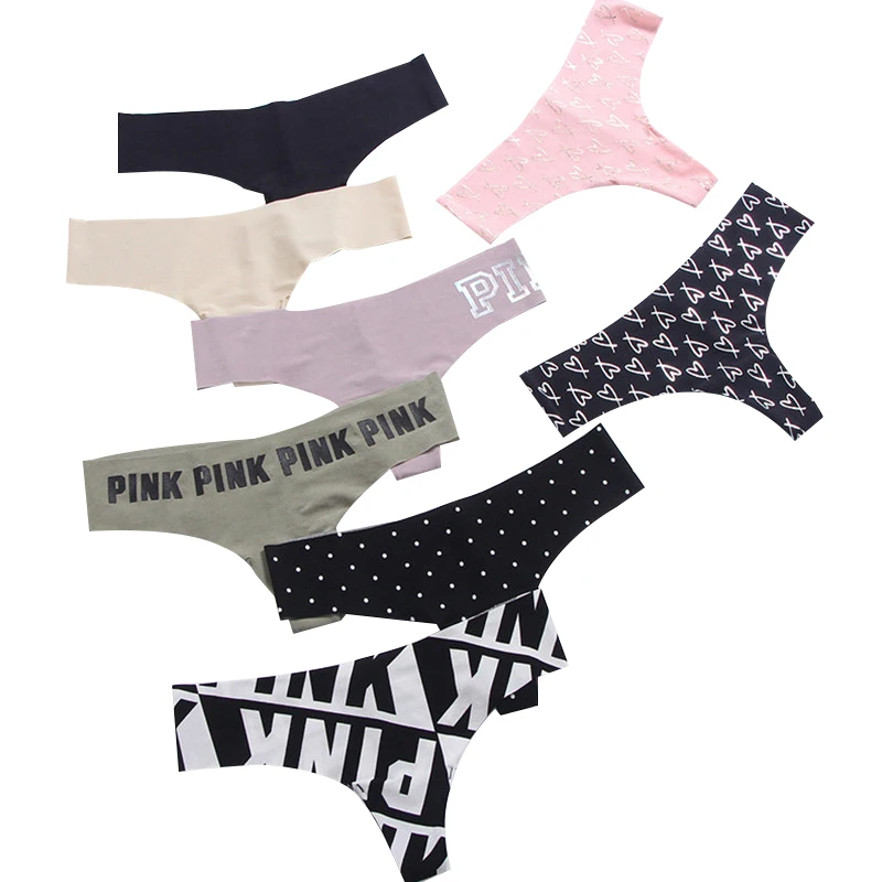 

Woman Panties Ice Silk Seamless Underwear Floral Print Sexy Thong Women's Panties