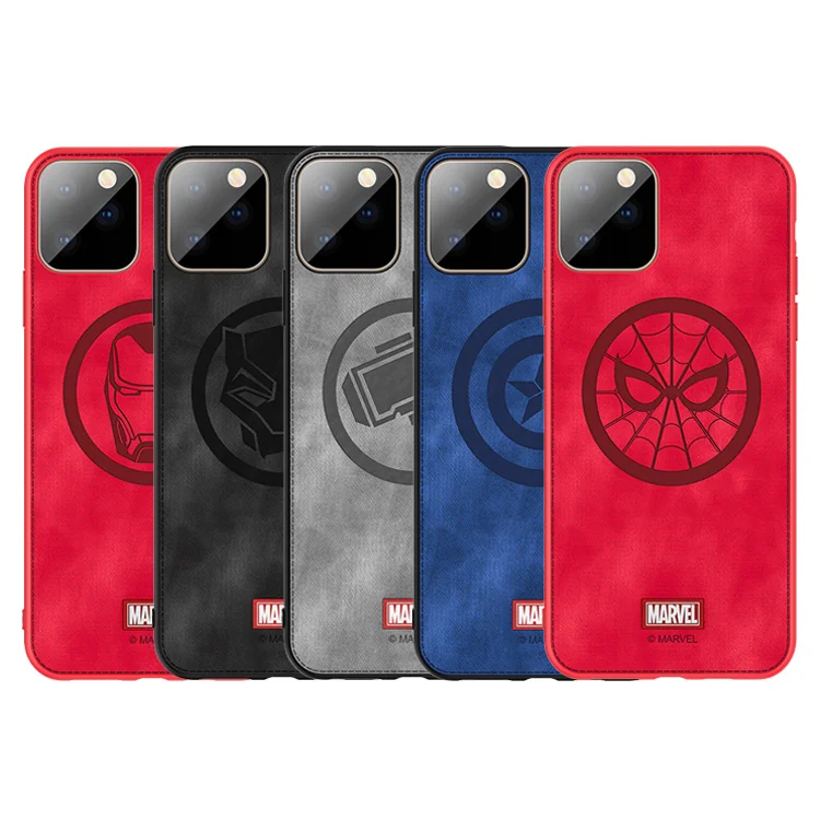 

For iPhone11 11 Pro For iphone11 promax Phone Cover Original Marvel Spiderman Captain America Thor Fabric Shockproof Phone Case