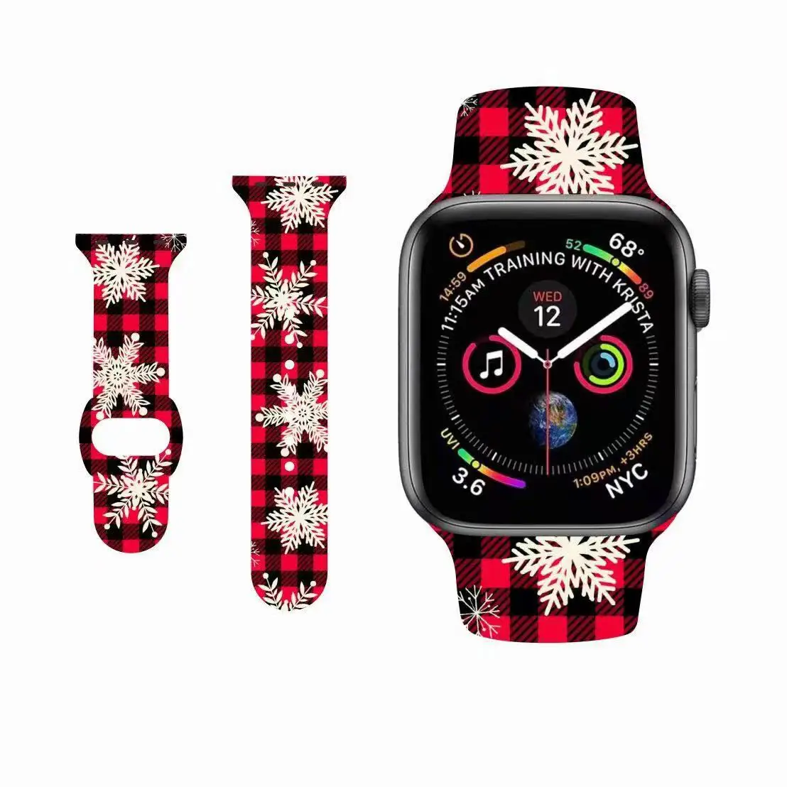 

Christmas Halloween Silicone Rubber Sport Watch Band Strap Replacement Smart Watch Bands For Apple Watch Bands, Optional