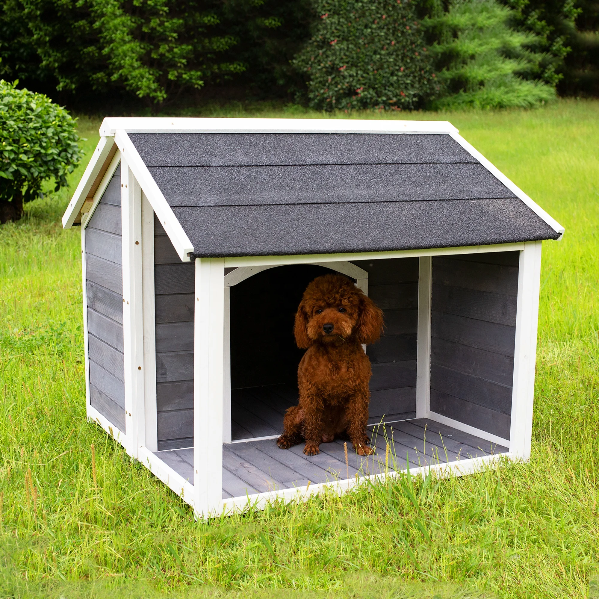 

Fast delivery from stock Large Outdoor Wooden dog house cage Waterproof windproof and warm puppy dog kennel