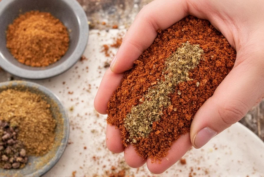 Various brand bottles of Moroccan seasoning displayed together