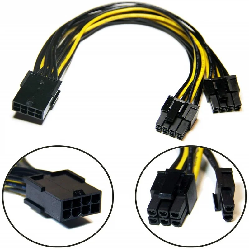 

6 to dual 8 (6+2) PCI Express Power Converter Cable for Graphics GPU Video Card PCIE PCI-E VGA Splitter Hub Power Cable