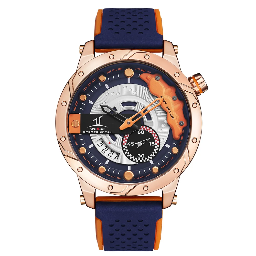 

WEIDE Men Military Sport Wrist Watch Gold Quartz Steel Waterproof Dual Display Male Clock Watches Relogio Masculino