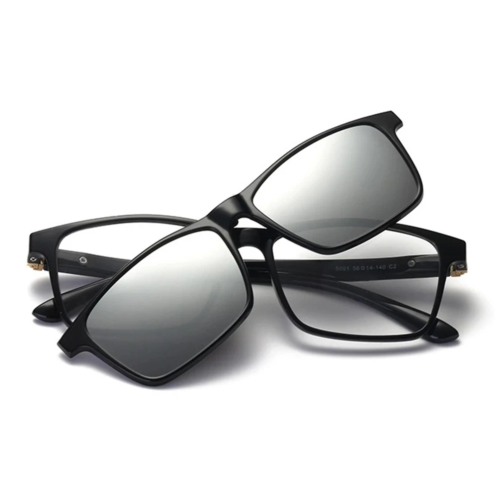 

5001 The new magnetic absorption dual use TR90 ultralight short-sighted sunglasses clip, As picture or custom colors