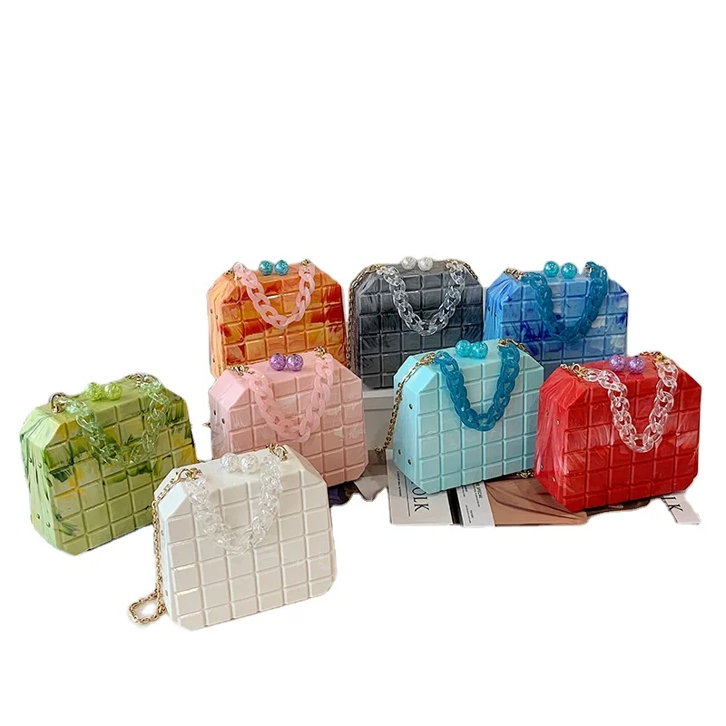 

OEM Hot sale Chain square Bags Women Luxury Designer Handbag acrylic bag for ladies, Customizable
