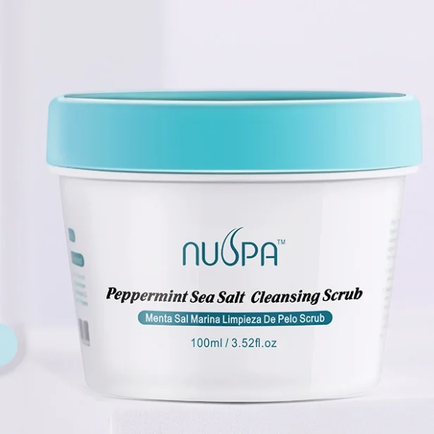 

OEM Peppermint Sea Salt Cleansing Scalp Scrub Shine Anti Dandruff Oily Natural Hair Shampoo