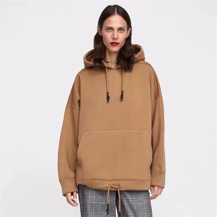 

Wholesale Oversized Plain Cotton Sweatshirt Hoodie Women Hoodies, Customized color