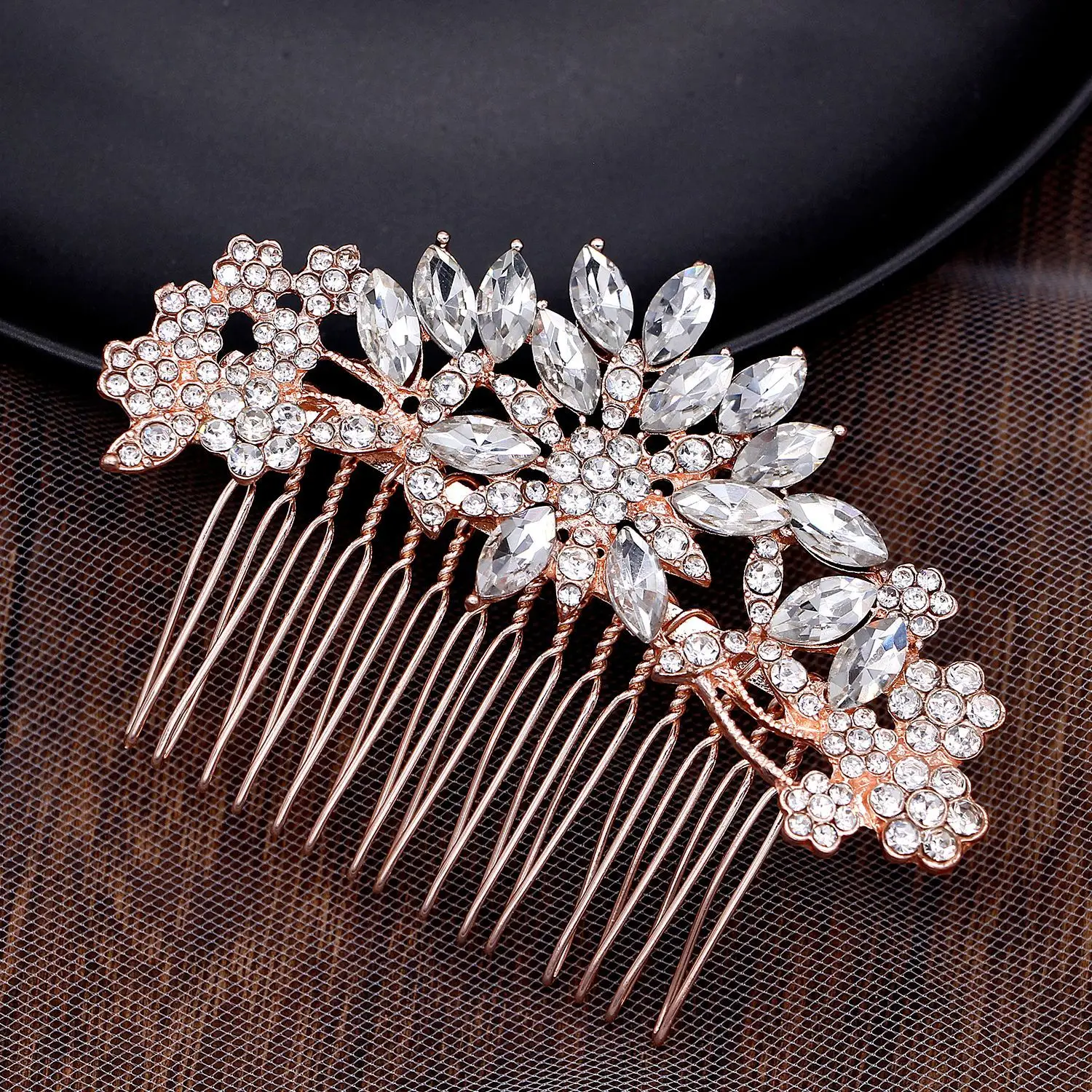 ML1281 Fashion  Flower Hair comb Bridal Rhinestones Hair comb Wedding Headdress