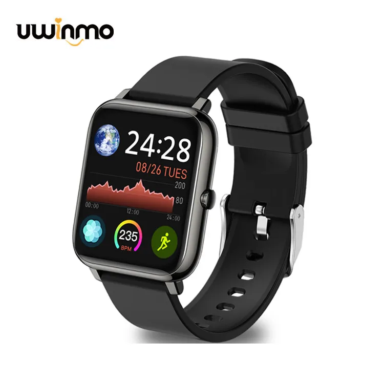 

1.4'' Touch Screen Wireless Bluetooth5.0 Fitness Tracker Women Wristband Watch P22 Heart Rate Blood Monitor Smart Bracelet, Black red green