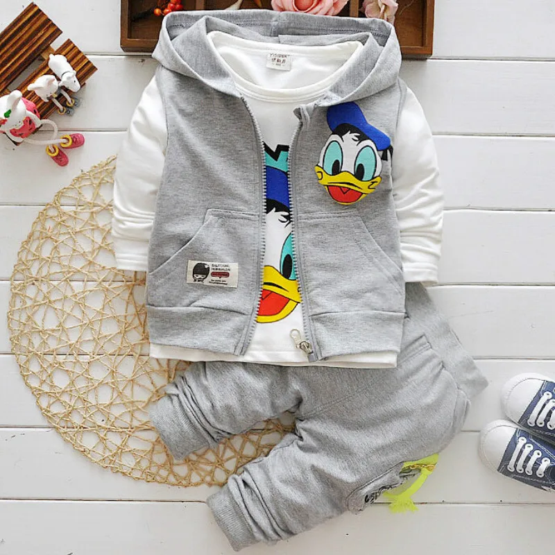 

Boys Clothes 2021 Clothing Sets Kids Autumn Character Cotton Long Sleeve Shirt +Pants+ Vest 3 Pcs Suit Children Clothes Set