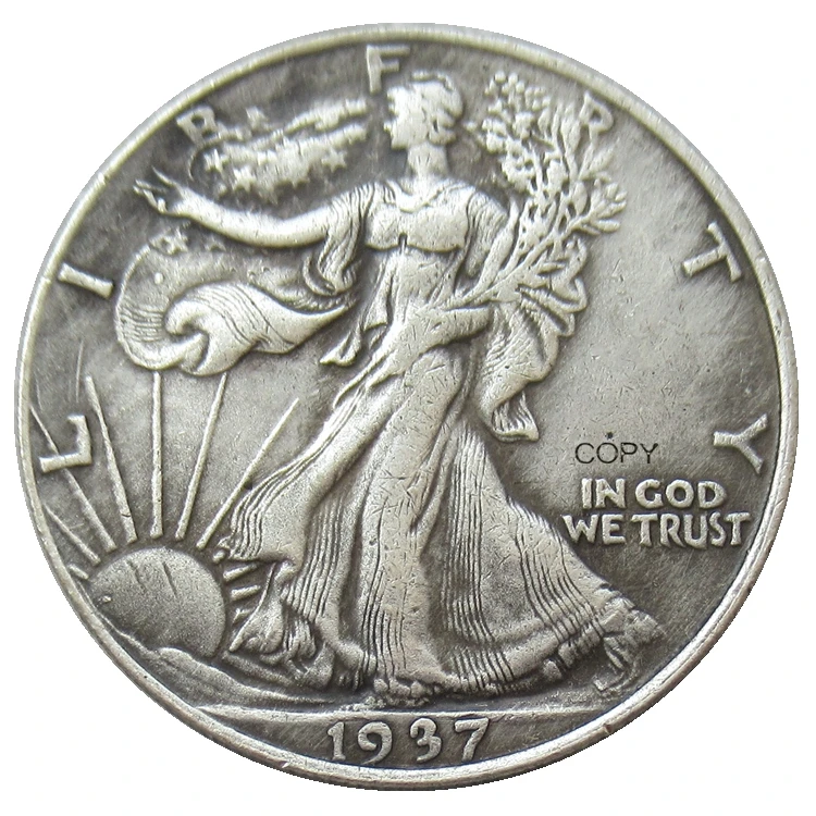 

Reproduction 1937 P/D/S Walking Liberty Half Dollar Silver Plated Decorative Commemorative Coins